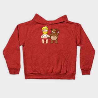 Bear Lover Blond (No Text) Kids Hoodie